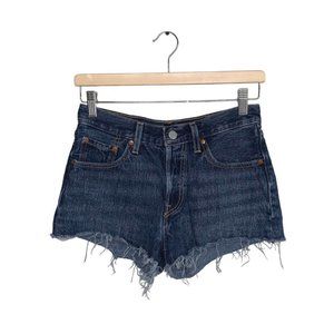 Levi’s 501 Cut Off‎ Jean Shorts  Button Fly Dark Blue Wash Denim Women'sSize 24